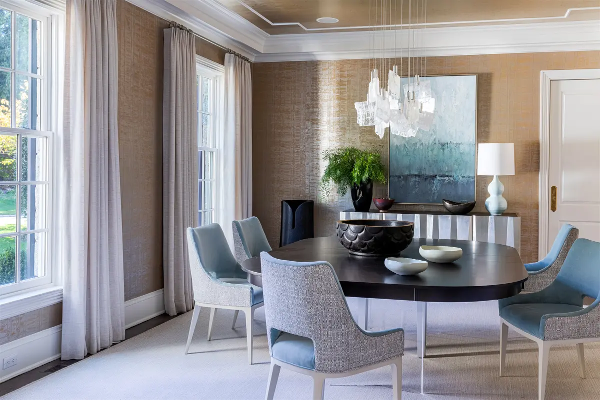 Dining room in Greenwich, Connecticut designed by Beth Krupa Interiors